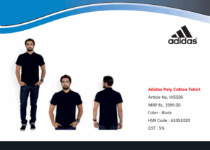 Black Adidas Poly Cotton Polo T-Shirt for Corporate Giftin