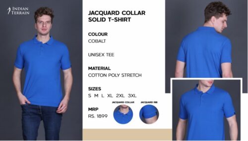 Indian Terrain Collar solid T-shirt