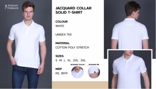 Indian Terrain Collar solid T-shirt