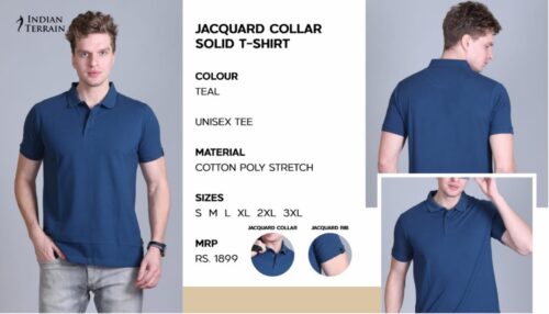 Indian Terrain Collar solid T-shirt