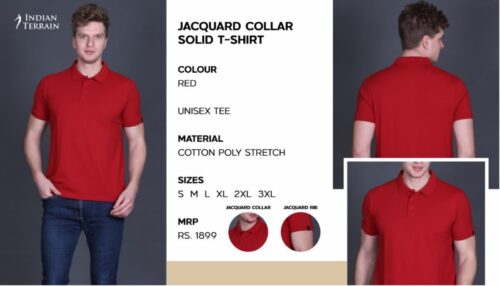 Indian Terrain Collar solid T-shirt