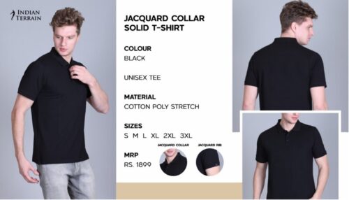 Indian Terrain Collar solid T-shirt