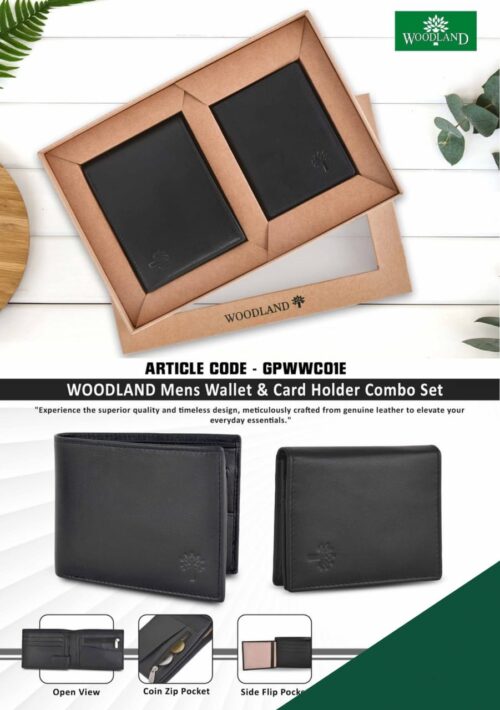 Woodland Mens Wallet and Card Holder Combo Set