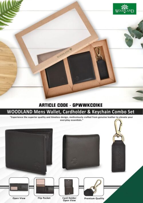Woodland Mens Wallet,card holder and keychain combo Set